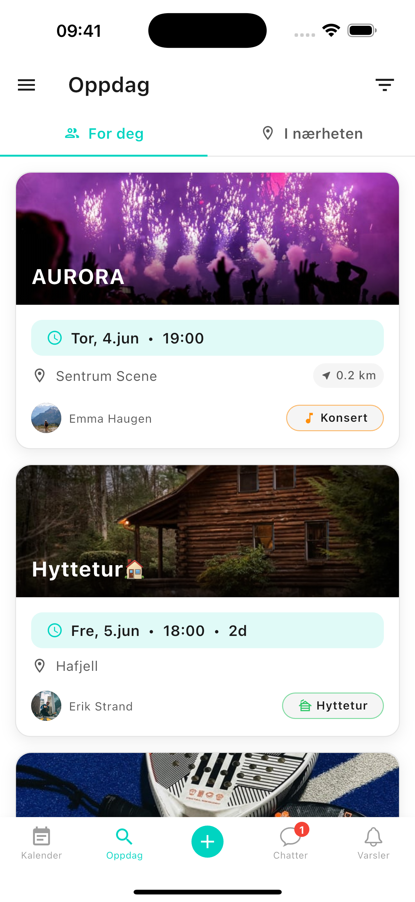 ZynkUp utforsk arrangementer