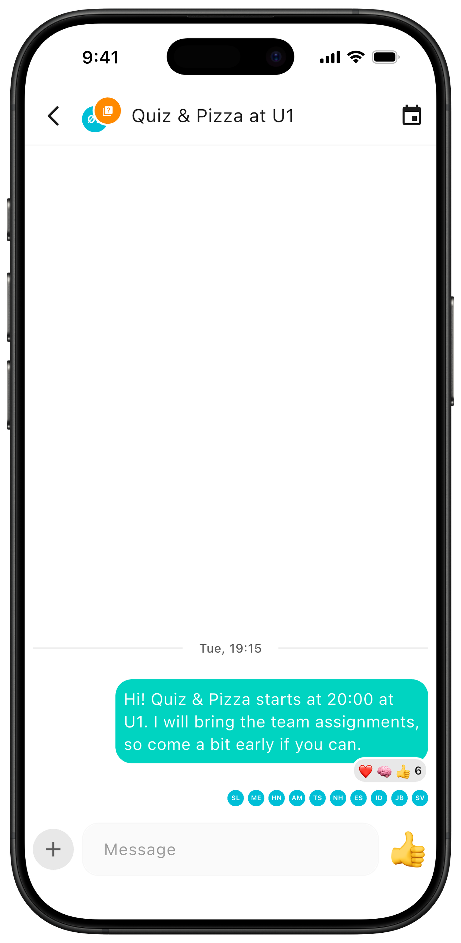 Chat connected to the event