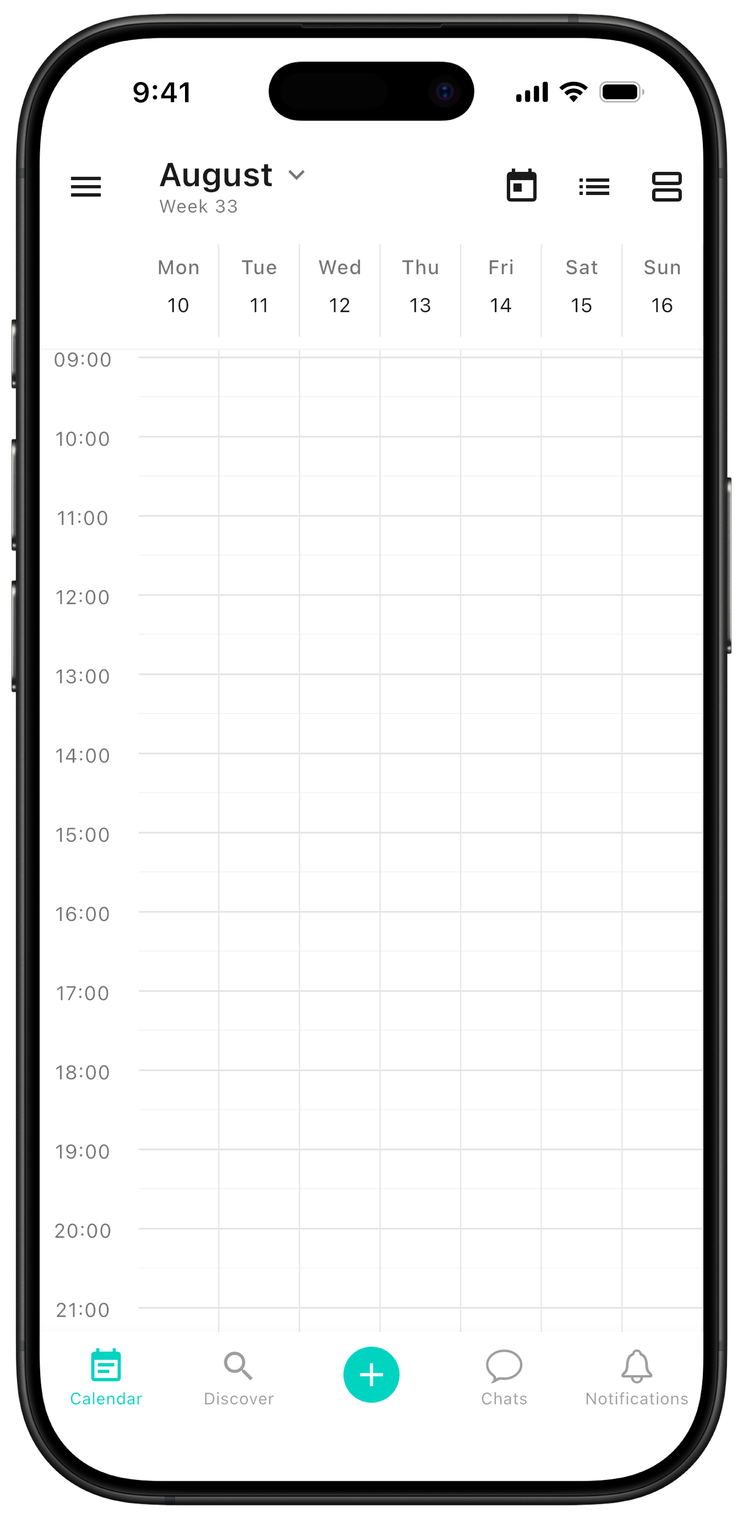 Before: empty calendar