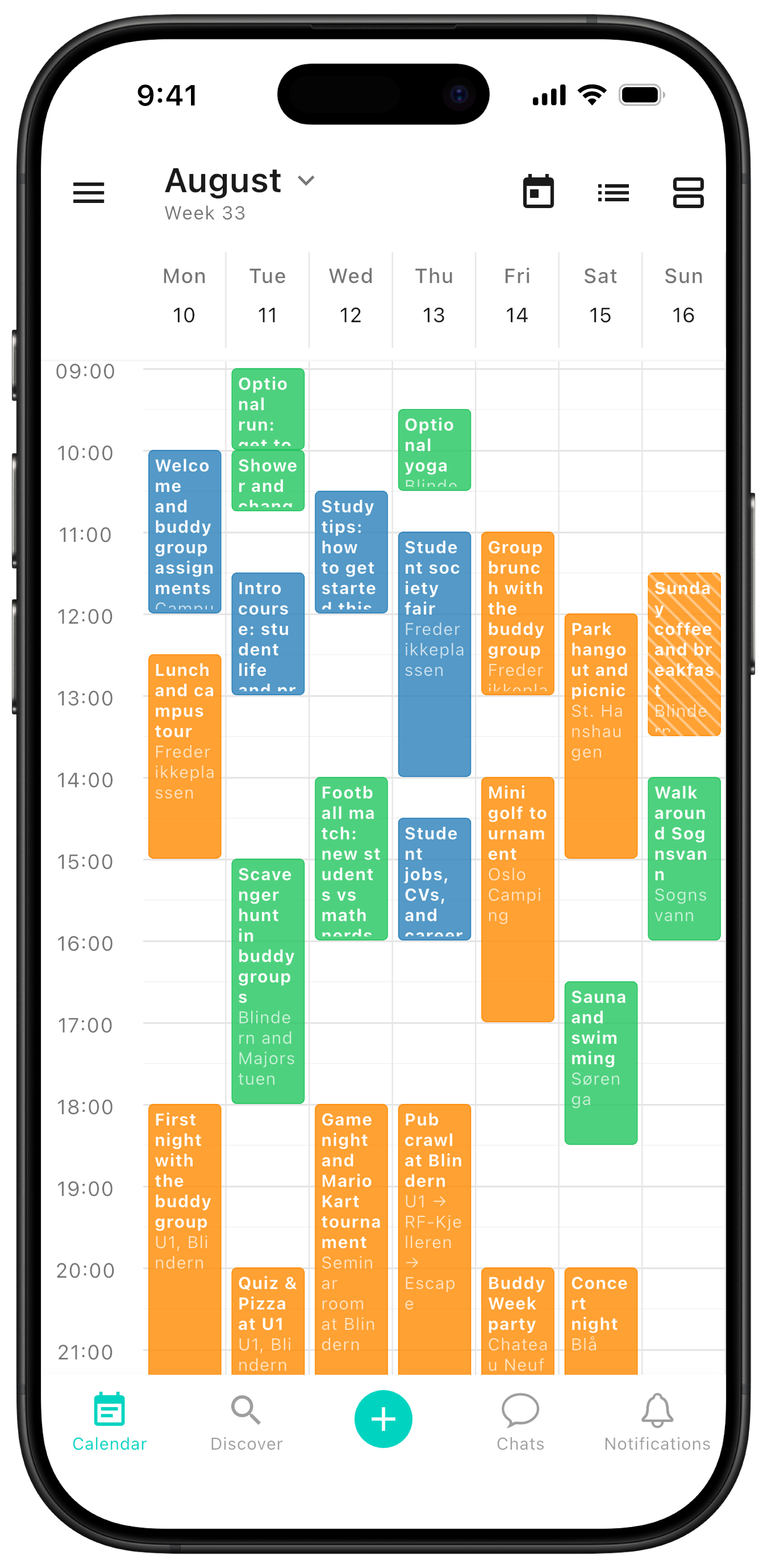 After: the full Buddy Week plan is ready