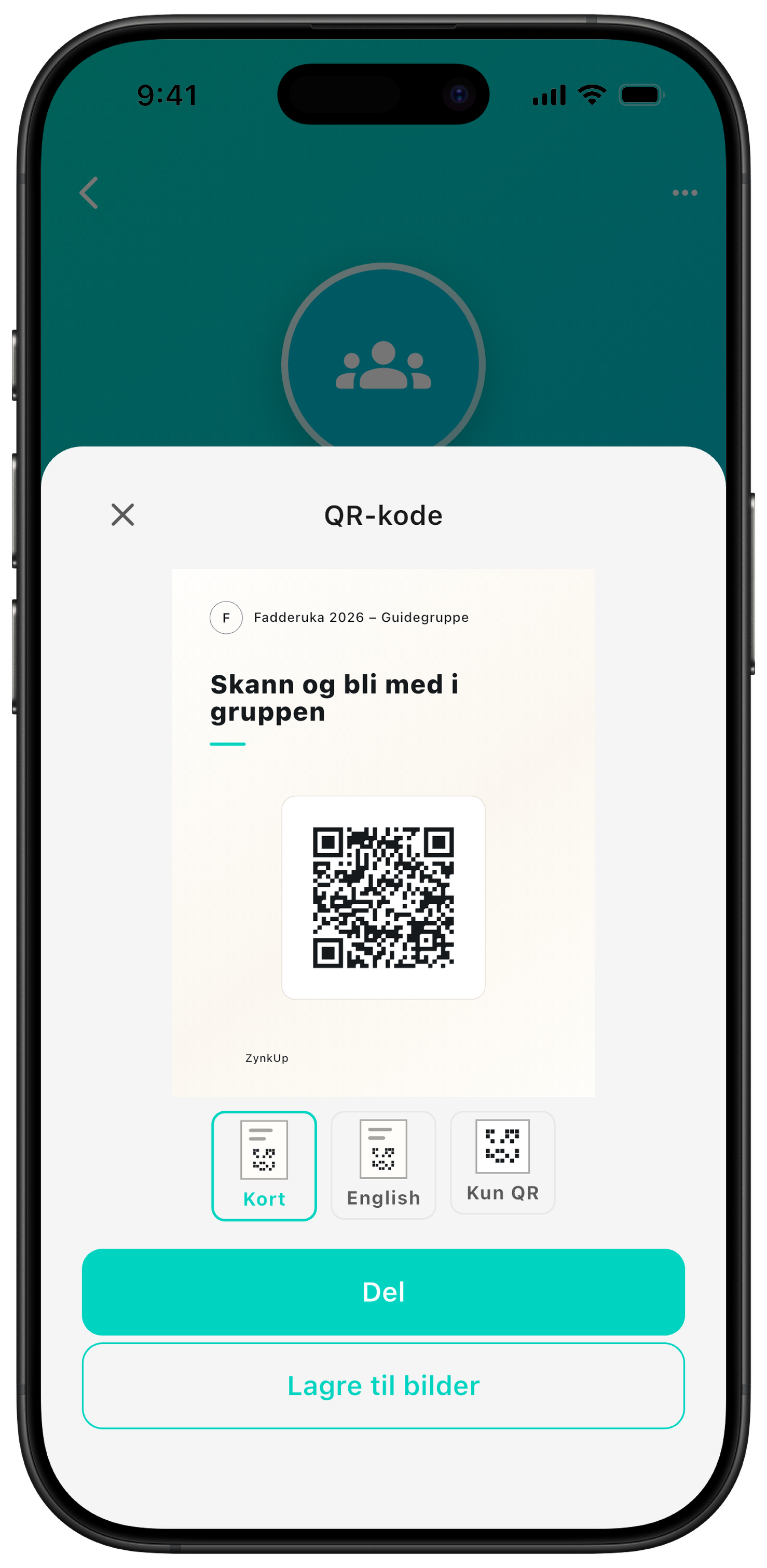 QR-kode for å bli med i gruppen