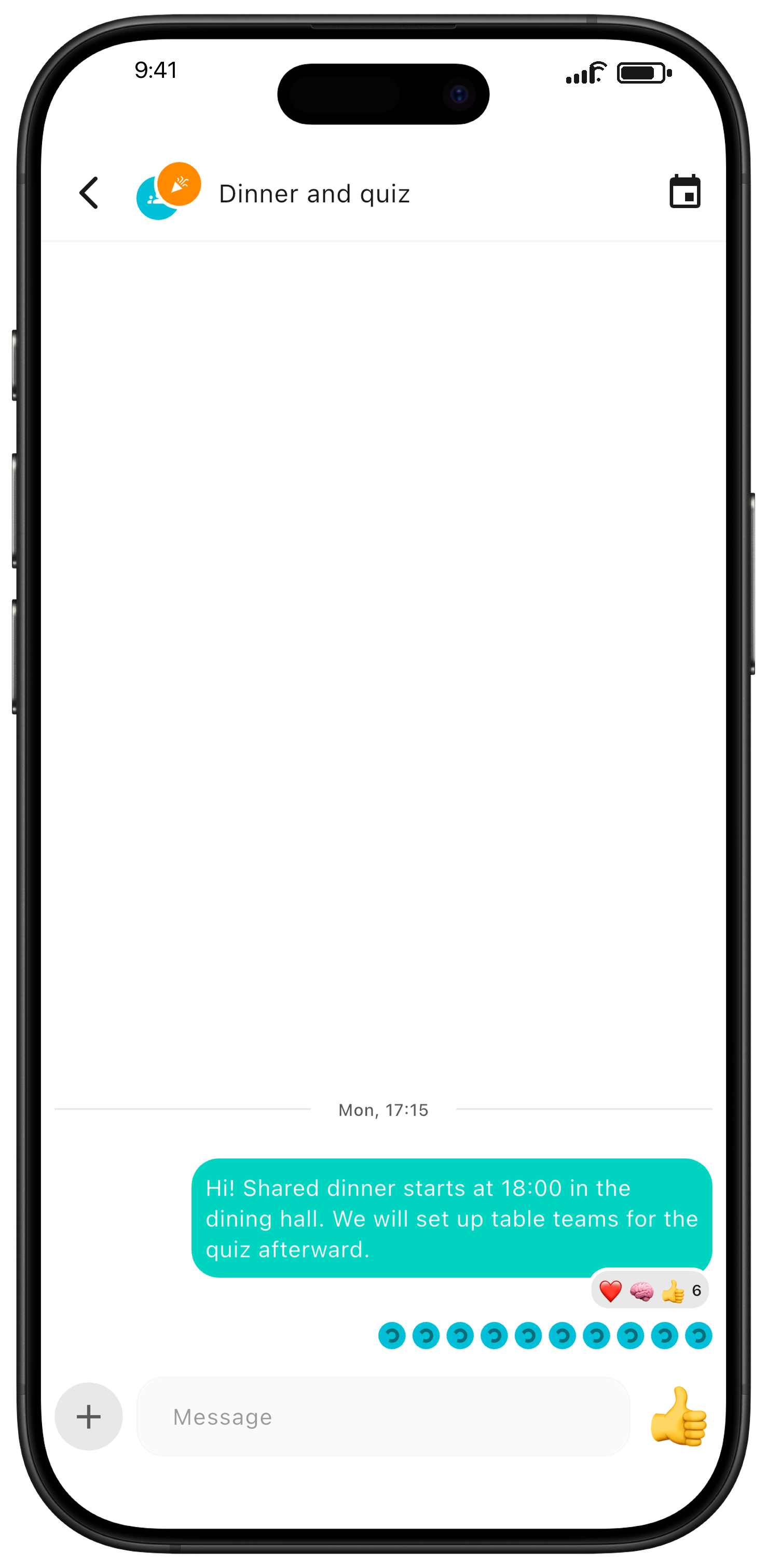 Chat connected to the event