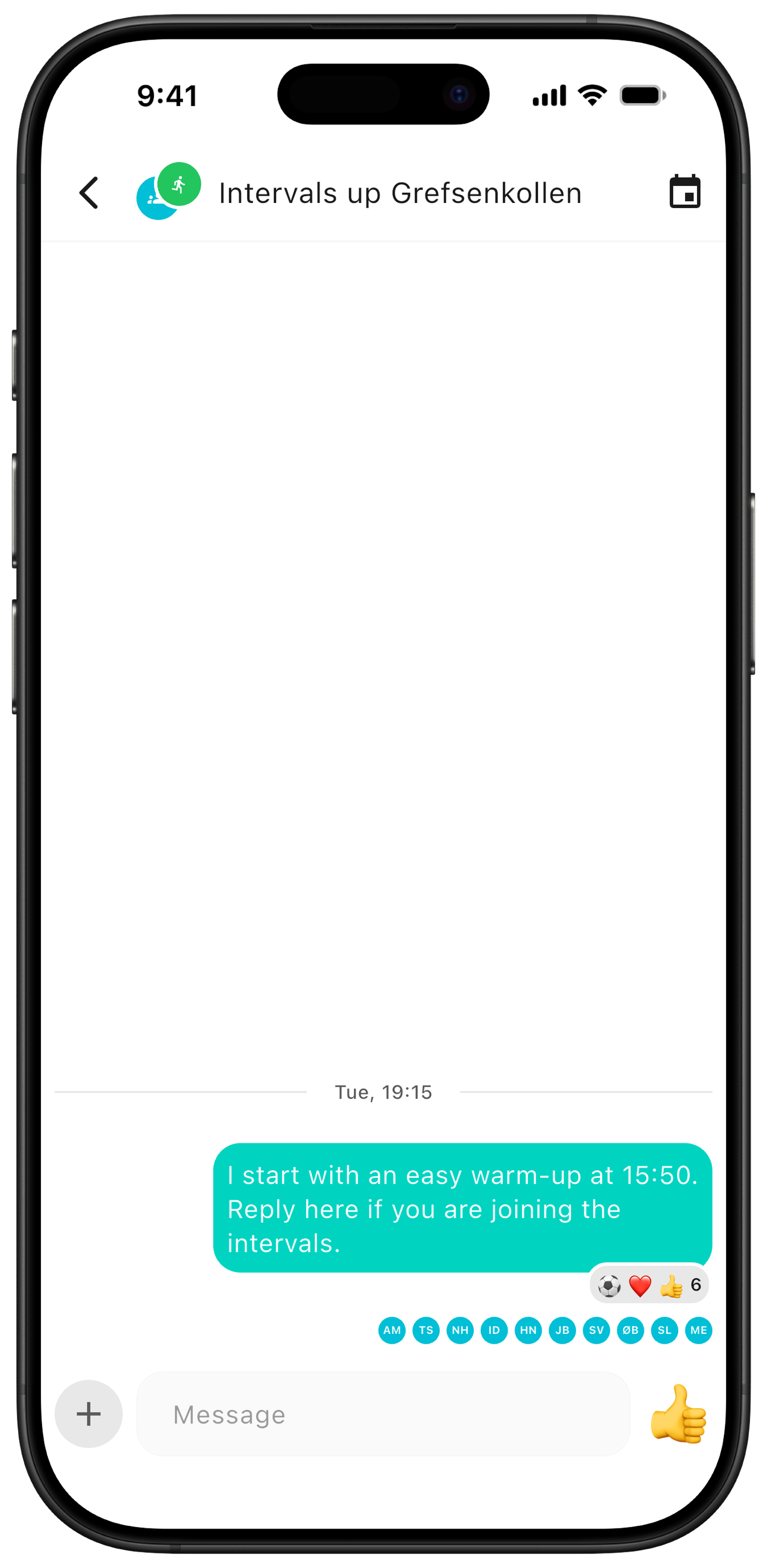 The chat belongs to the event