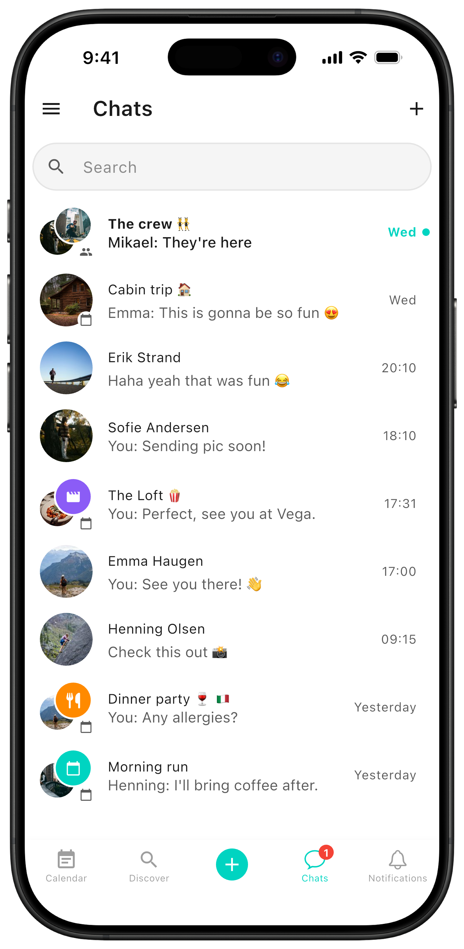 Message overview in ZynkUp