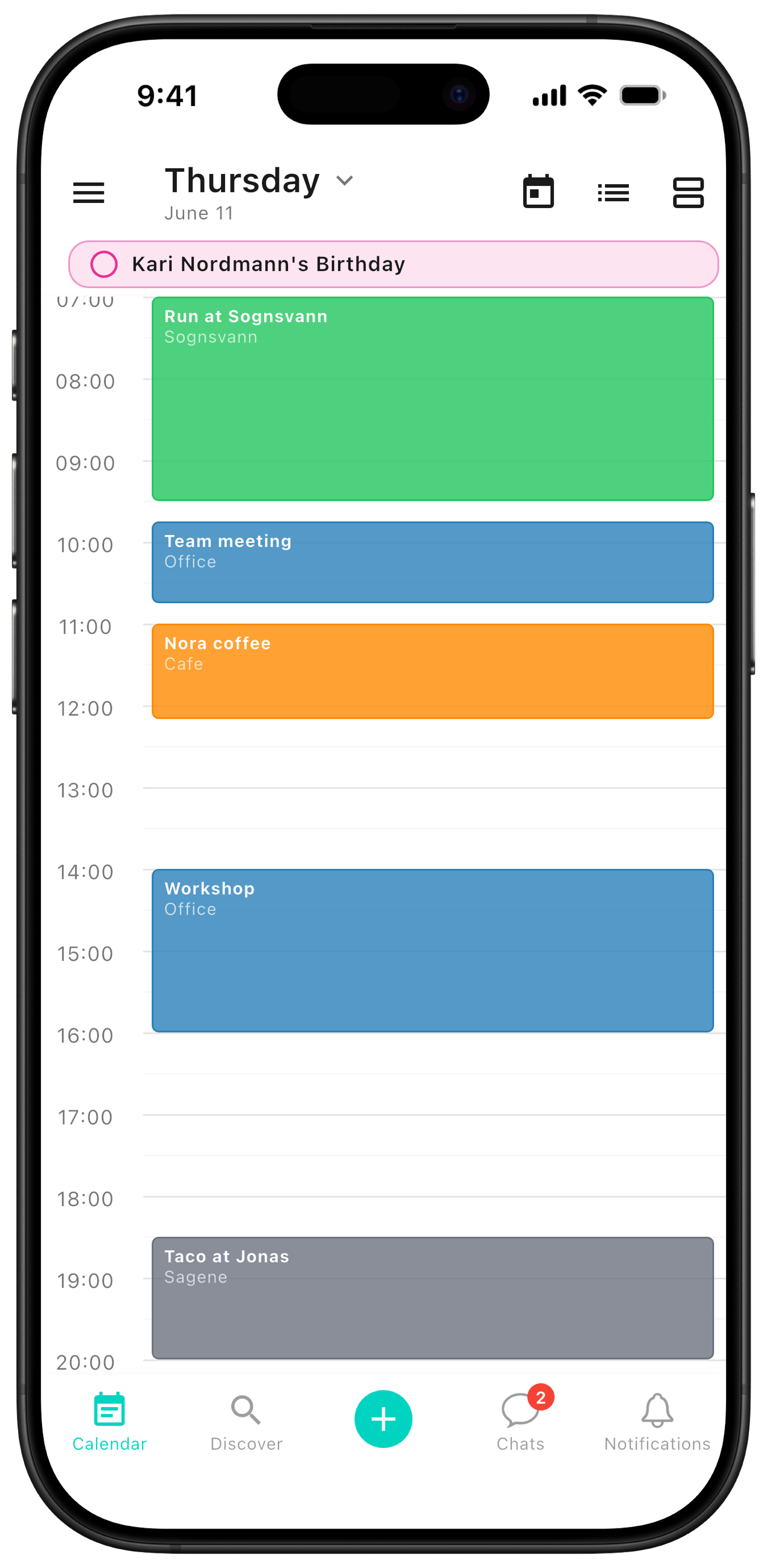 Birthday in the ZynkUp calendar