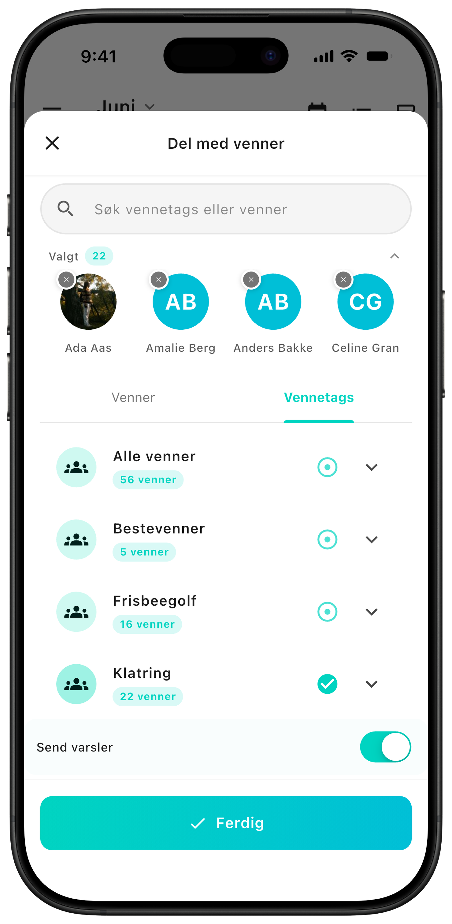 Inviter venner med vennetags i ZynkUp