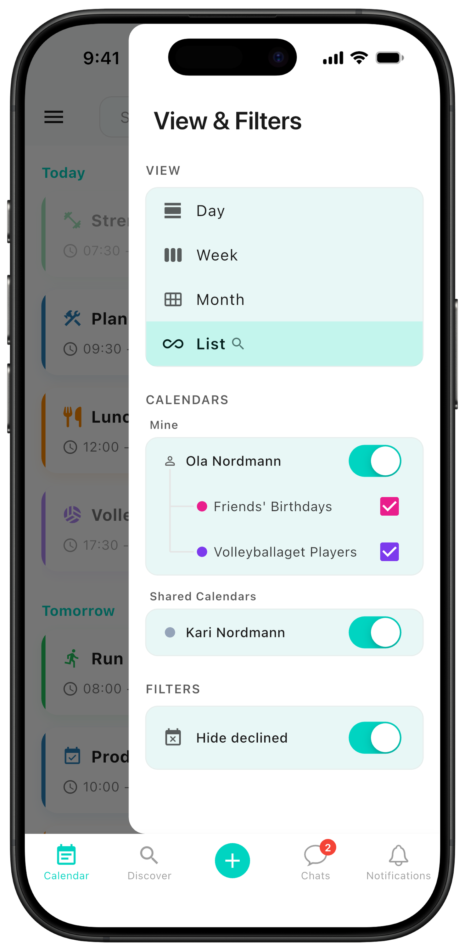 Calendar filters with shared calendars in ZynkUp