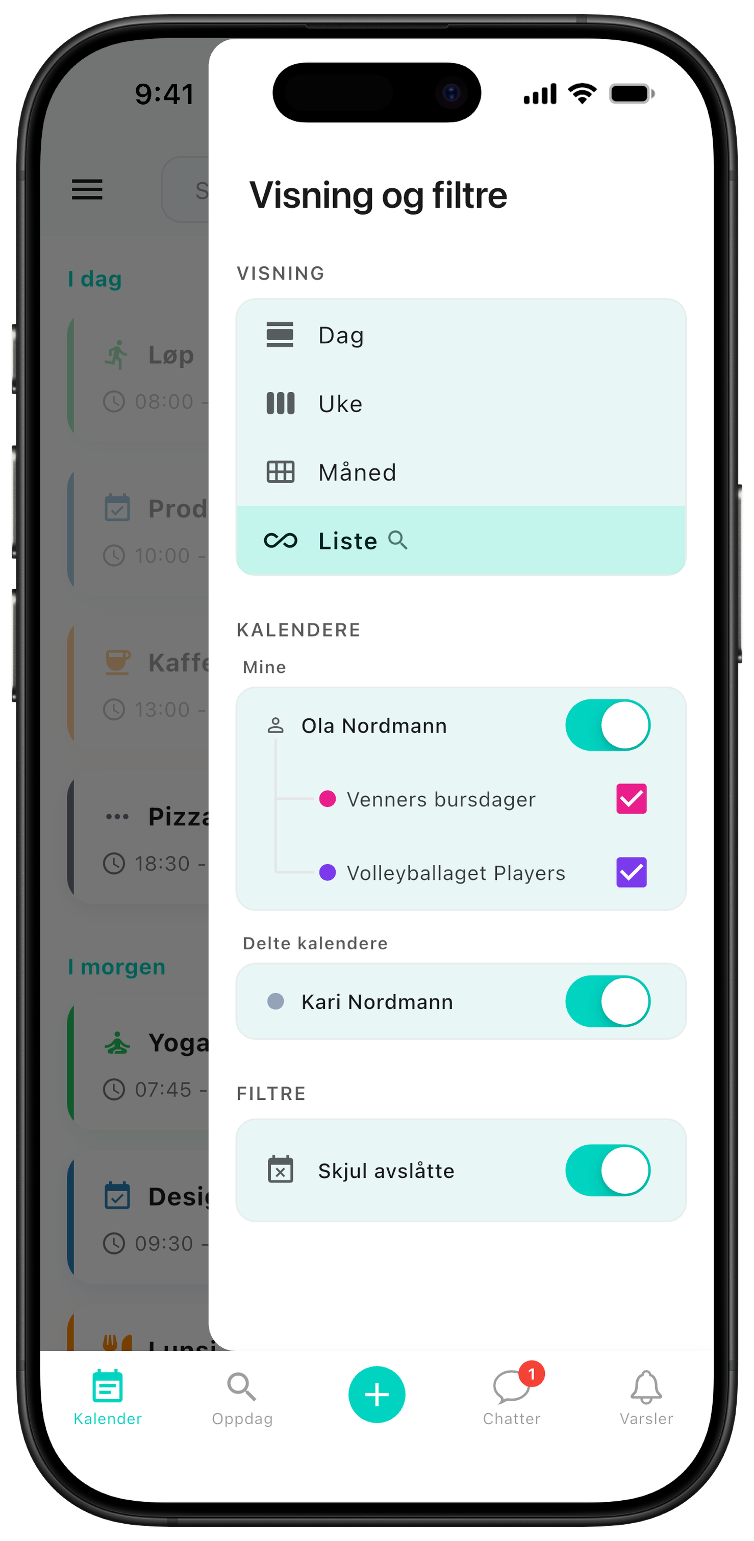 Kalendervisning med delte kalendere i ZynkUp
